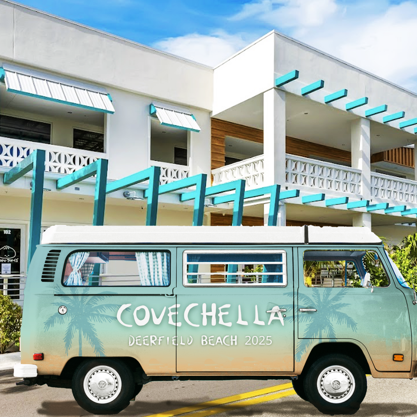 vw bus for corporate branding parked